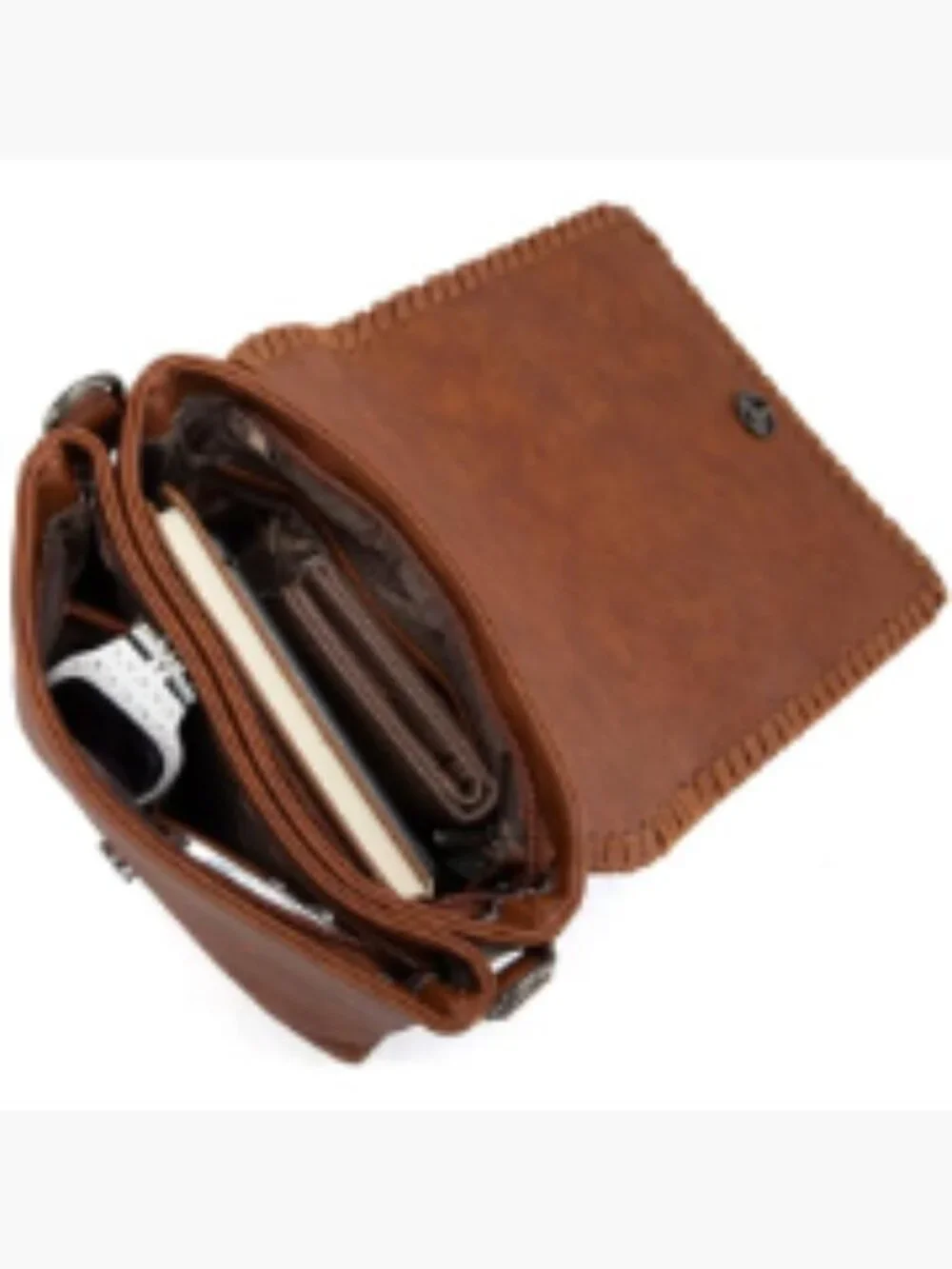 Western Crossbody Bag with Dual Compartments | Faux Leather Purse